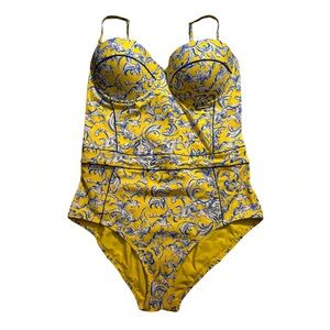 Tory Burch Yellow Floral Swimsuit